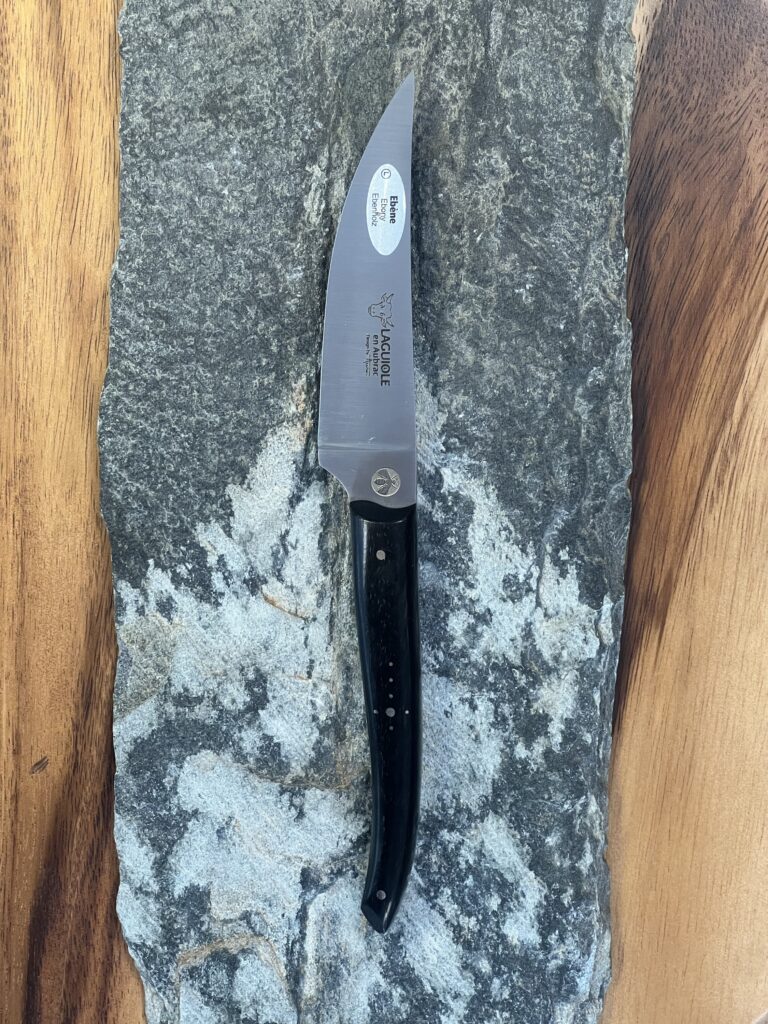 Couteau d’office Gourmet Laguiole, manche en ébène, lame de 10 cm, acier 14C28N