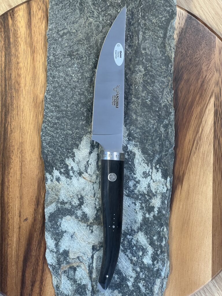 Couteau Gourmet Laguiole, manche en ébène, lame de 15 cm, acier 14C28N